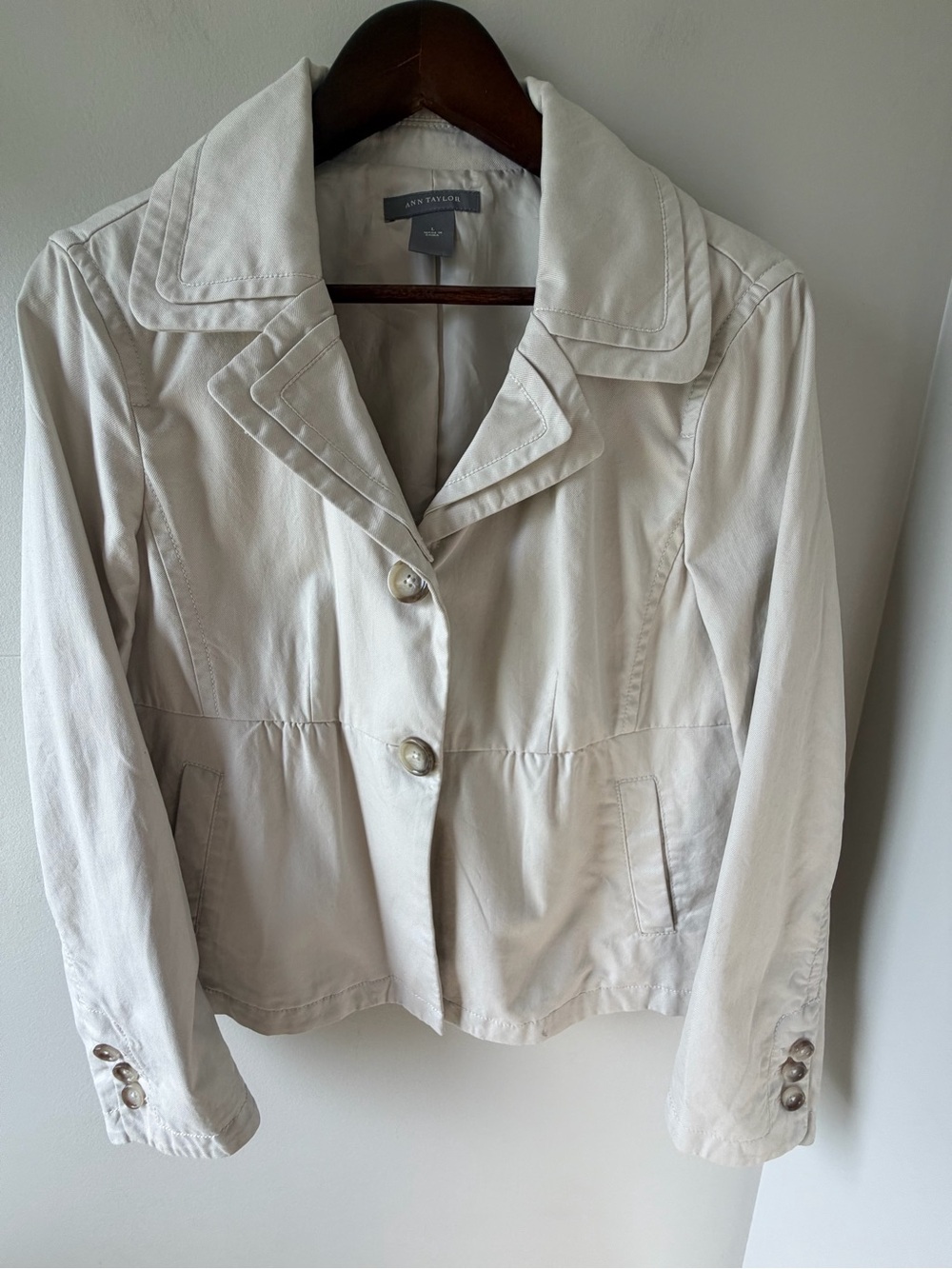 Ann Taylor Cream Utility Jacket - Light Beige - Picture 13 of 15